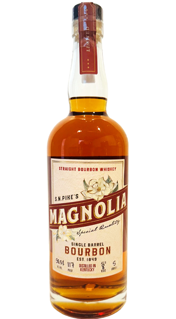 S.N. Pike's Magnolia Single Barrel Bourbon Whiskey Distilled in Kentucky 