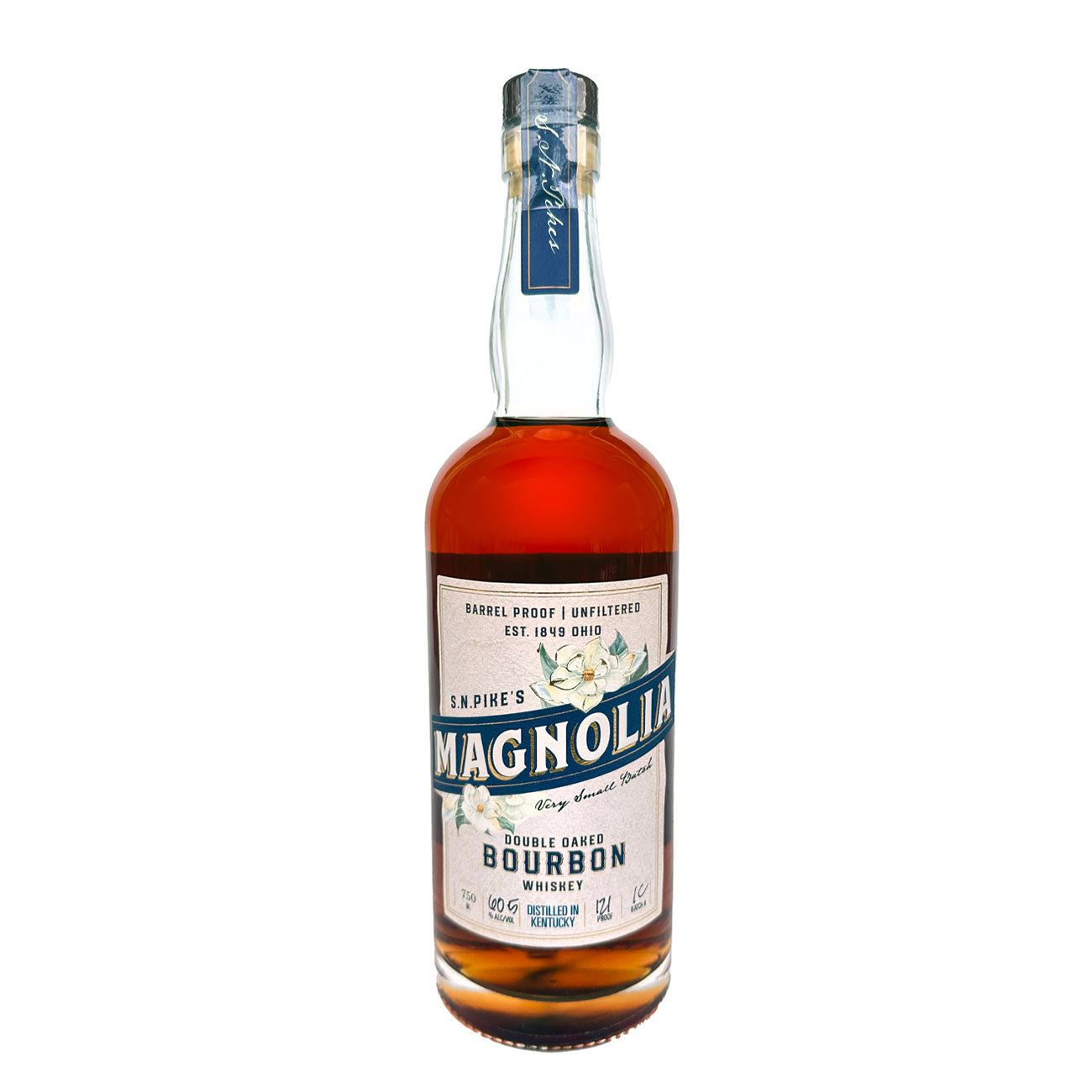 S.N. Pike's Magnolia Double Oaked Bourbon Whiskey Distilled in Kentucky Barrel Proof Unfiltered